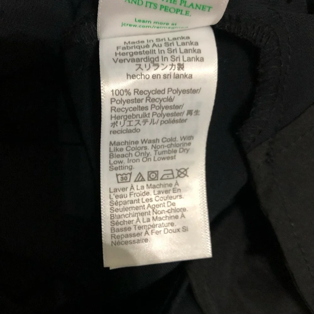 J. Crew Women's Jamie Pants Size 14T Black Straight Leg Classic Pull‎ On NWT